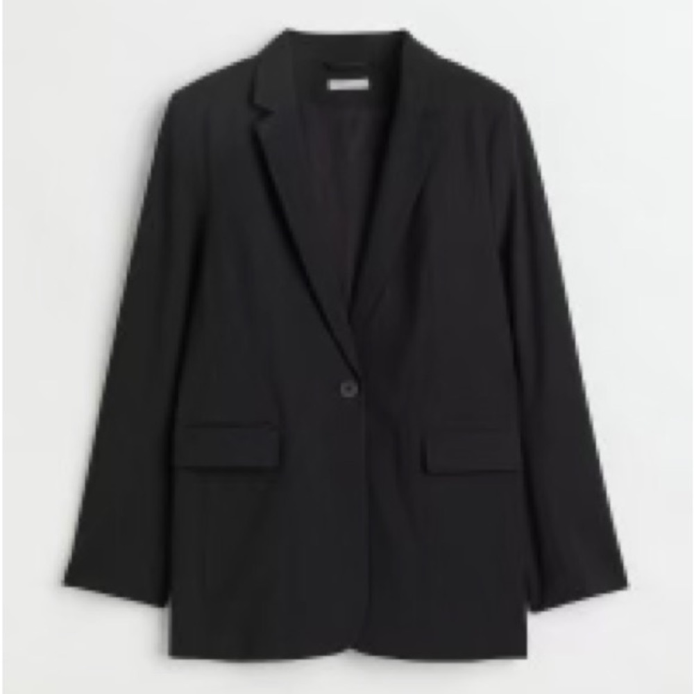 H&M Black Blazer with Shoulder Pads